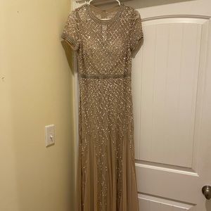 Adrianna Papell floor length sequin gown